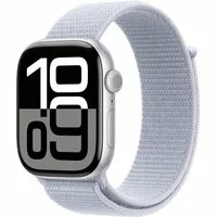 Apple Watch Series 10 GPS 46mm Aluminium Silber Sport Loop Blue Cloud