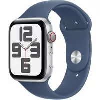 Apple Watch SE GPS + Cellular 44mm Alu Silber Sportarmband Denim – M/L