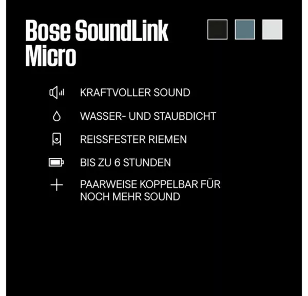 Bose SoundLink Micro tragbarer Lautsprecher Portable-Lautsprecher (Bluetooth, Wasser- und Staubschutz (IP67),Partymodus: zwei Lautsprecher verbinden) – Bild 5
