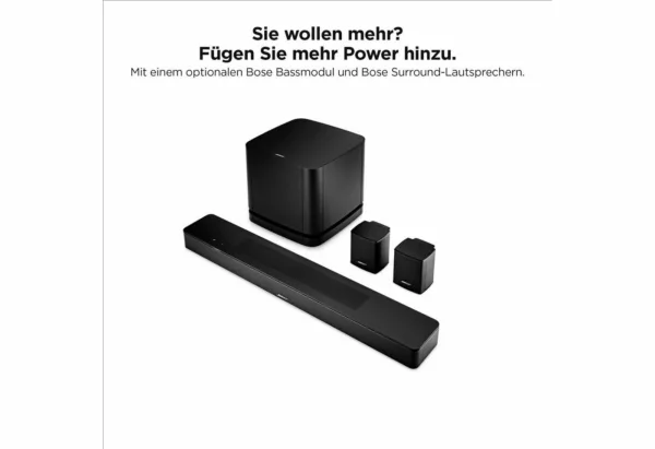 Bose Smart 600 Home Cinema-Set mit Bass + Rear-Speaker Soundbar Stereo (Bluetooth, WLAN, Set: Soundbar 600 + Bass 500 + Rear Speaker) – Bild 3