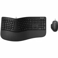 Microsoft Ergonomic Desktop Tastatur Maus enthalten Büro USB QWERTY Nordisch Schwarz (RJU-00009)