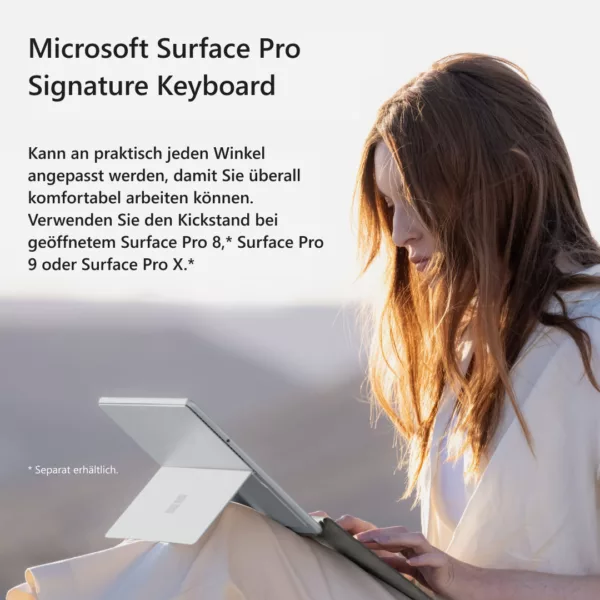 Microsoft Tastatur »Surface Pro Signature Keyboard 8X6-00025«, Tastatur mit Touchpad, Type Cover Ortler rot – Bild 4