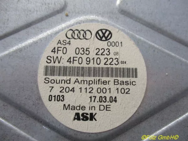 Audio-Verstärker AUDI A6 (4F2, C6) 3.0 TDI QUATTRO BOSE,4F0035223 165 KW