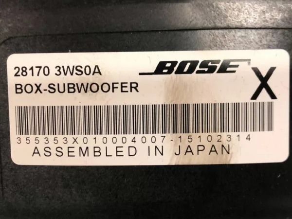 Subwoofer BOSE Megane IV (RFB) Hatchback 5-drs 1.5 Energy dCi 110 (K9K-646) 2016 (281703WS0A)
