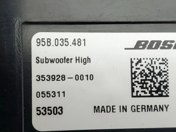 Subwoofer BOSE Macan (95B) SUV 3.0 S Diesel V6 24V (MCT.BA(Euro 6)) 2015 (95B035481, 53503)