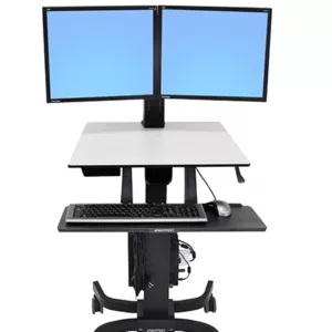 Ergotron WorkFit-C Steh-Sitz-Arbeitsplatz, Dual Monitor LD (24-214-085)