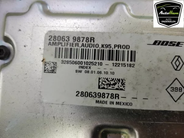 Audio Verstärker BOSE Megane III Grandtour (KZ) Combi 5-drs 1.5 dCi 110 (K9K-636(K9K-A6)) 2012 (280639878R) 280639878R