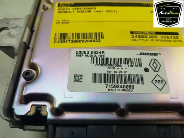 Audio Verstärker BOSE Kadjar (RFEH) SUV 1.2 Energy TCE 130 (H5F-408(H5F-F4)) 2017 (280630924R, 280637524R) – Bild 5