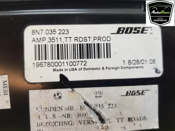 Audio Verstärker BOSE TT Roadster (8N9) Cabrio 1.8 20V Turbo Quattro (BAM) 2002 (8N7035223) – Bild 5