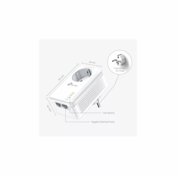 TP-Link Netzwerk-Adapter »AV1000 2-Port Gigabit Powerline Adapter mit Steckdose« – Bild 3