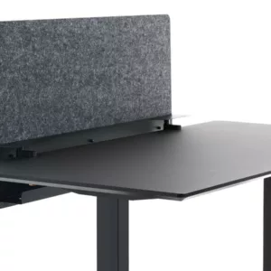 APTO Filz Schreibtisch Trennwand 110x60x1cm mit Tischklemmen, schwarz