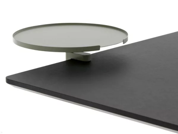 APTO Round Table Ablageboard 28cm Durchmesser mit Tischklemme, olivgr?n