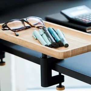 APTO Table Shelf Bamboo Stiftablage, 297x136mm Bambus mit Tischklemme olivgr?n
