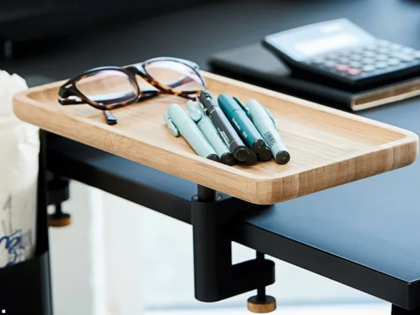 APTO Table Shelf Bamboo Stiftablage, 297x136mm Bambus mit Tischklemme olivgr?n