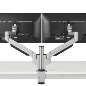 BakkerElkhuizen Dual Monitor Tischhalterung Klemme bis 32 Zoll, silber