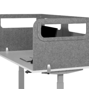 BakkerElkhuizen BE Safety Screen Tischtrennwand U-Form Fenster L, grau
