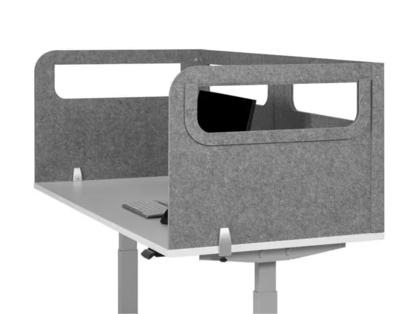 BakkerElkhuizen BE Safety Screen Tischtrennwand U-Form Fenster L, grau