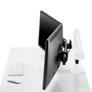 CBS Ollin Monitorhalterung f?r 2 Monitore mit Tischklemme, wei?
