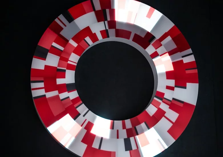 red and white round light