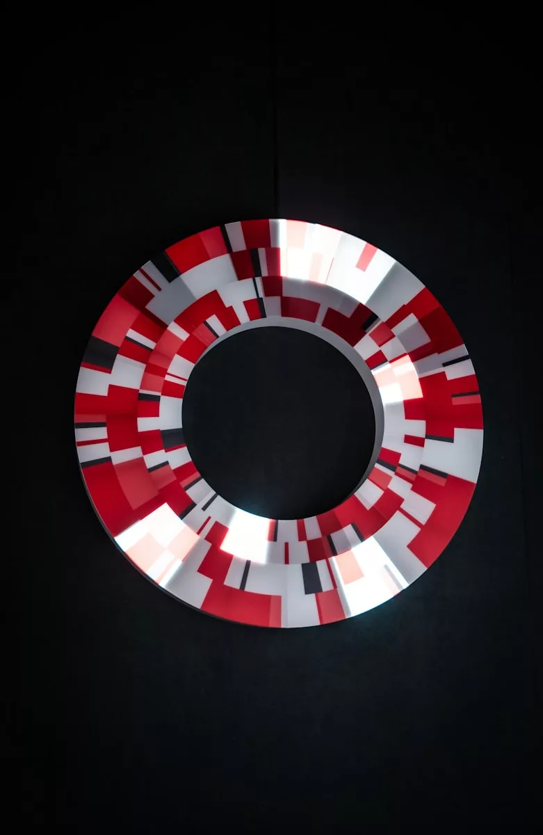 red and white round light
