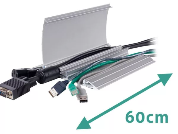 Dataflex Kabelbr?cke aufklappbar Alu 60cm silber (31.402)