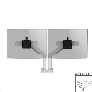 Dataflex Viewprime Dual Monitor Tischhalterung mit Tischklemme, wei?