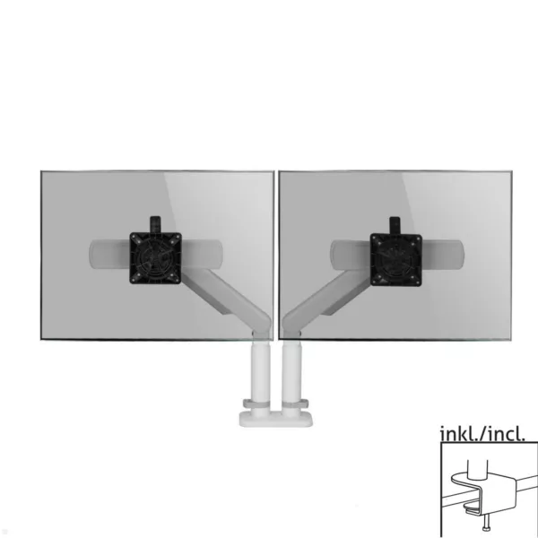 Dataflex Viewprime Dual Monitor Tischhalterung mit Tischklemme, wei?