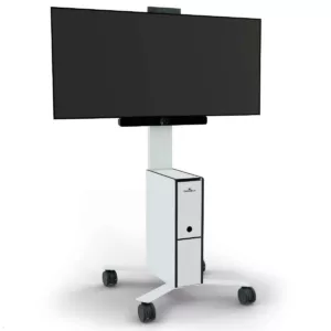 Durable COWORKSATION mobiler TV St?nder f?r Videokonferenzen 19-43 Zoll, wei?