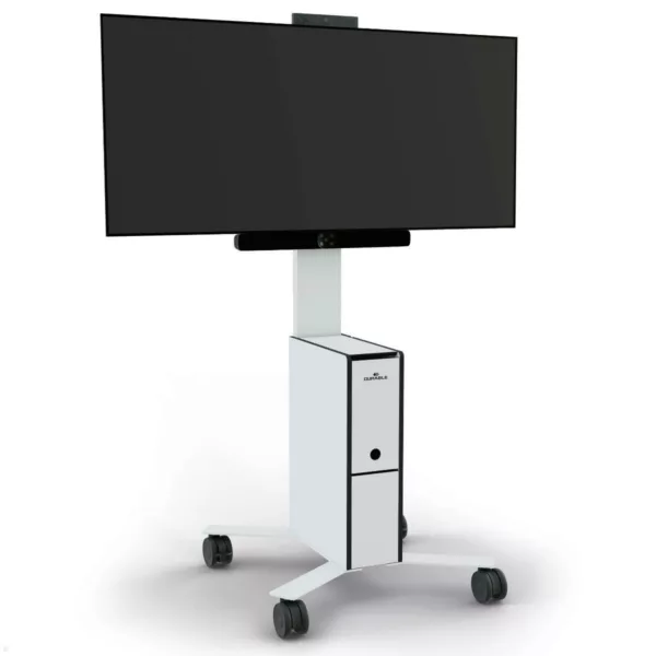 Durable COWORKSATION mobiler TV St?nder f?r Videokonferenzen 19-43 Zoll, wei?