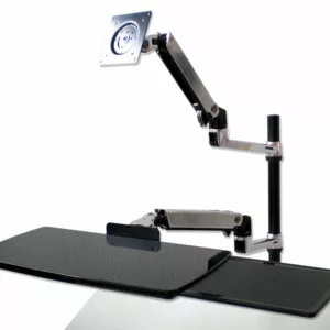 Ergotron LX Monitorarm mit Tastatur als Tischhalterung