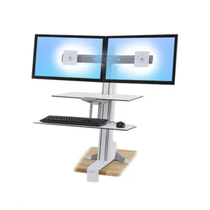 Ergotron WorkFit-S Dual mit Arbeitsfl?che, wei? (33-349-211)