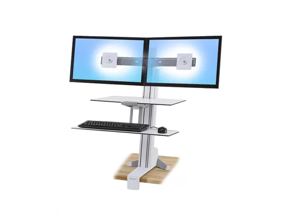 Ergotron WorkFit-S Dual mit Arbeitsfl?che, wei? (33-349-211)