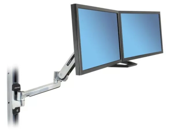 Ergotron LX HD Steh-Sitz Wandhalterung f?r 2 Monitore mit Justiergriff