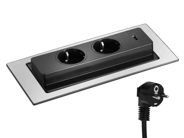 EVOLine BackFlip Standard 2x Steckdose mit USB-Charger