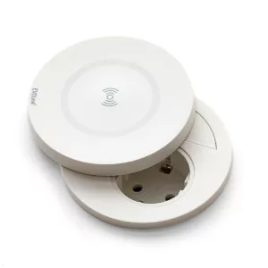 EVOline Circle80 Einbausteckdose USB A/C, Wireless Charger Deckel, wei?