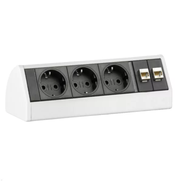 EVOline Dock DESK Data 3-fach Steckdose ohne Zwinge, wei?