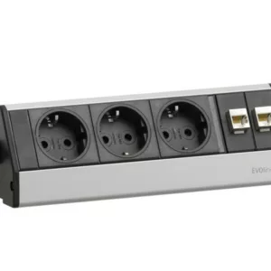 EVOline Dock DESK Data Tischanschlussfeld 3-fach Steckdose, silber