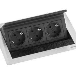 EVOline FlipTop Push Tischanschlussfeld Tischeinbau 3-fach Steckdose