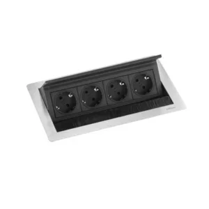 EVOline FlipTop Push Tischanschlussfeld Tischeinbau 4-fach Steckdose
