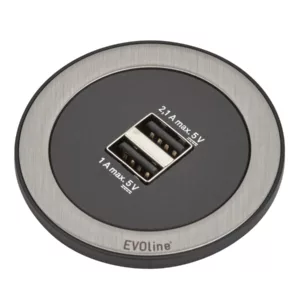 EVOline One mit USB-Charger in schwarz / edelstahl