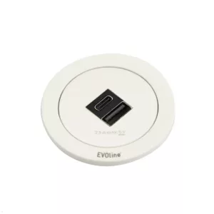 EVOline One Einbausteckdose mit USB-Charger A/C, wei?