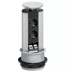 EVOline Port Data 2-fach versenkbare Steckdose 2x CAT6, silber
