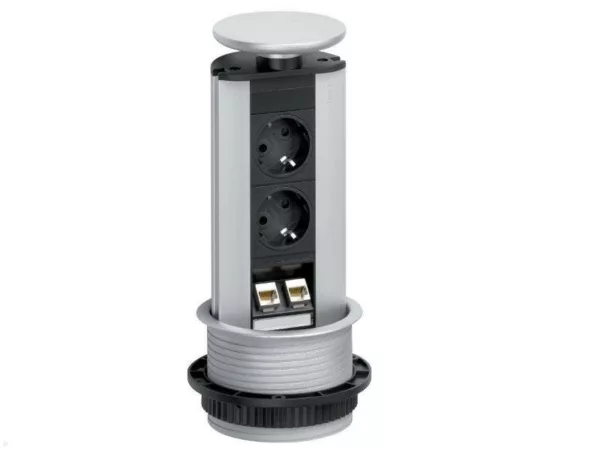 EVOline Port Data 2-fach versenkbare Steckdose 2x CAT6, silber