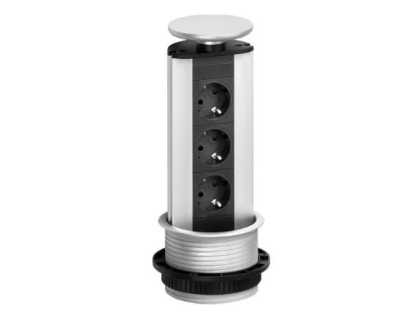 EVOline Port 3-fach versenkbare Steckdose, silber