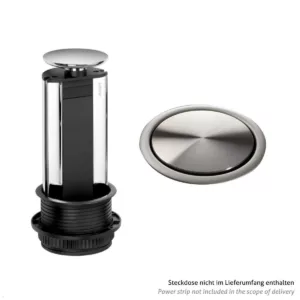 EVOline Port Zubeh?r Wippdeckel f?r Steckdose, Edelstahl