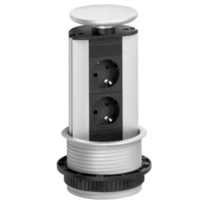 EVOline Port 2-fach versenkbare Steckdose, silber