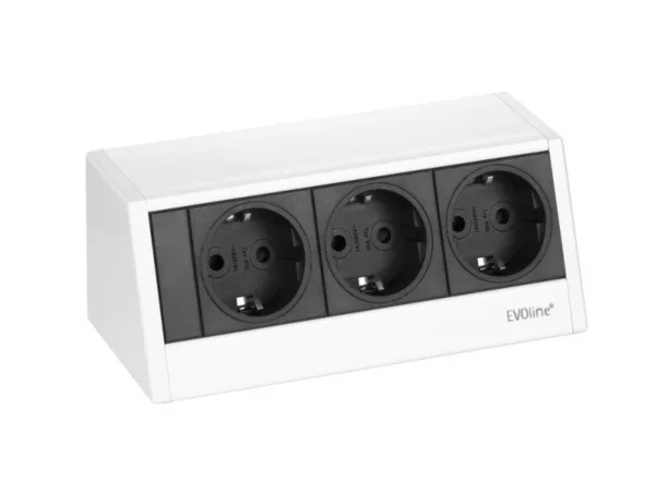 EVOline R-Dock small Tischanschlussfeld 3-fach Steckdose, wei?