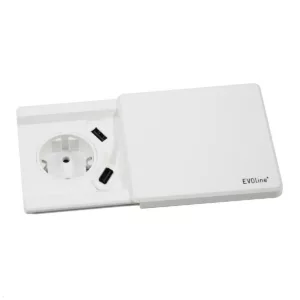 EVOline Square80 Einbausteckdose mit USB-Charger A/A, wei?