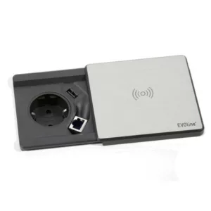 EVOline Square80 mit Qi-Ladefunktion mit CAT6 Buchse Edelstahl