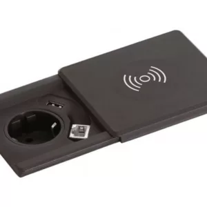 EVOline Square80 mit Qi-Ladefunktion mit CAT6 Buchse schwarz